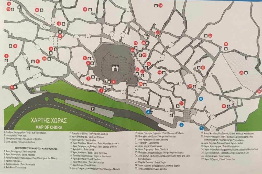 Patmos Map ,Hora ,Chora